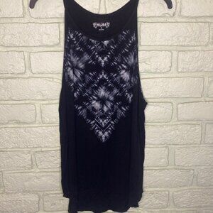 Black Tie-Dye Women's Tank Top